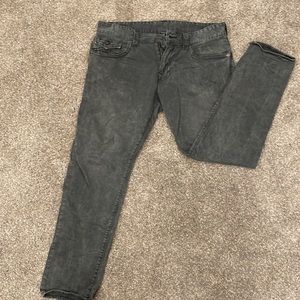 True Religion Geno Relaxed Slim Grey Washed Pants size 36